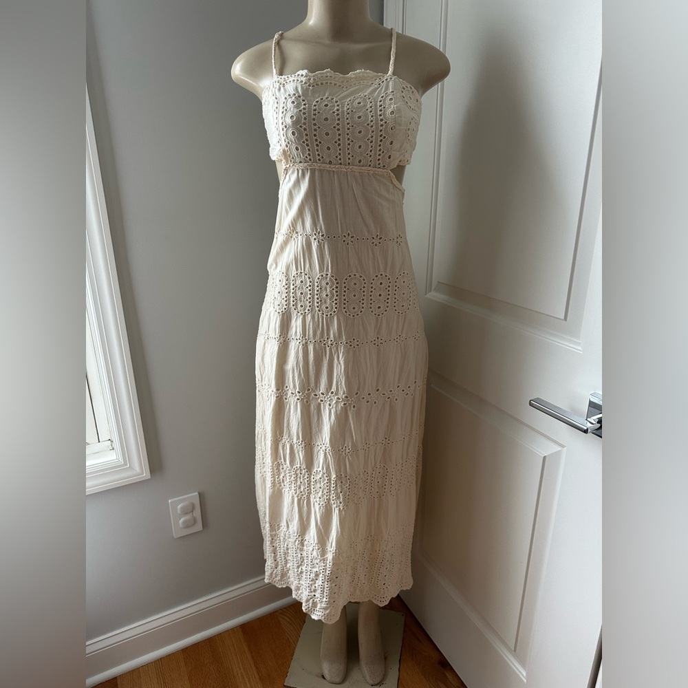 Mango Cream Lace Maxi Dress